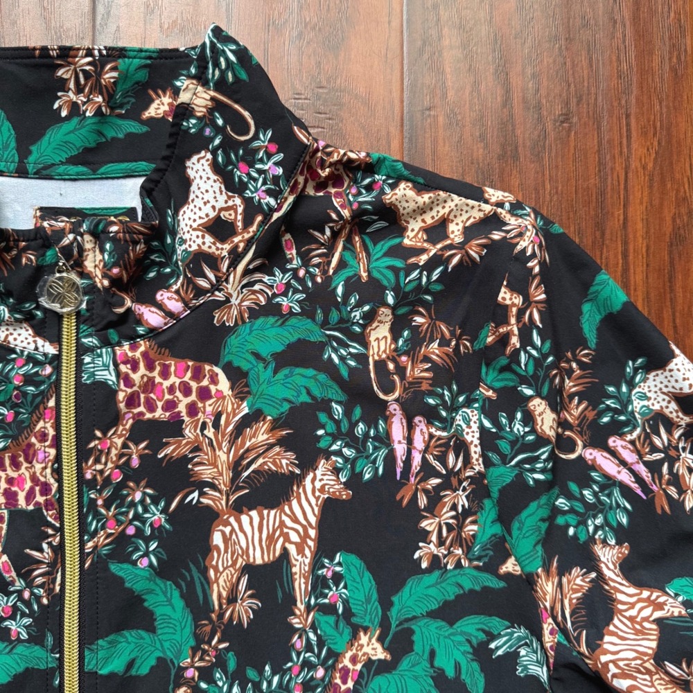 NWOT Lilly Pulitzer Luxletic Aegean Performance Jacket XL SPF 50 Full Zip Safari - Picture 7 of 15